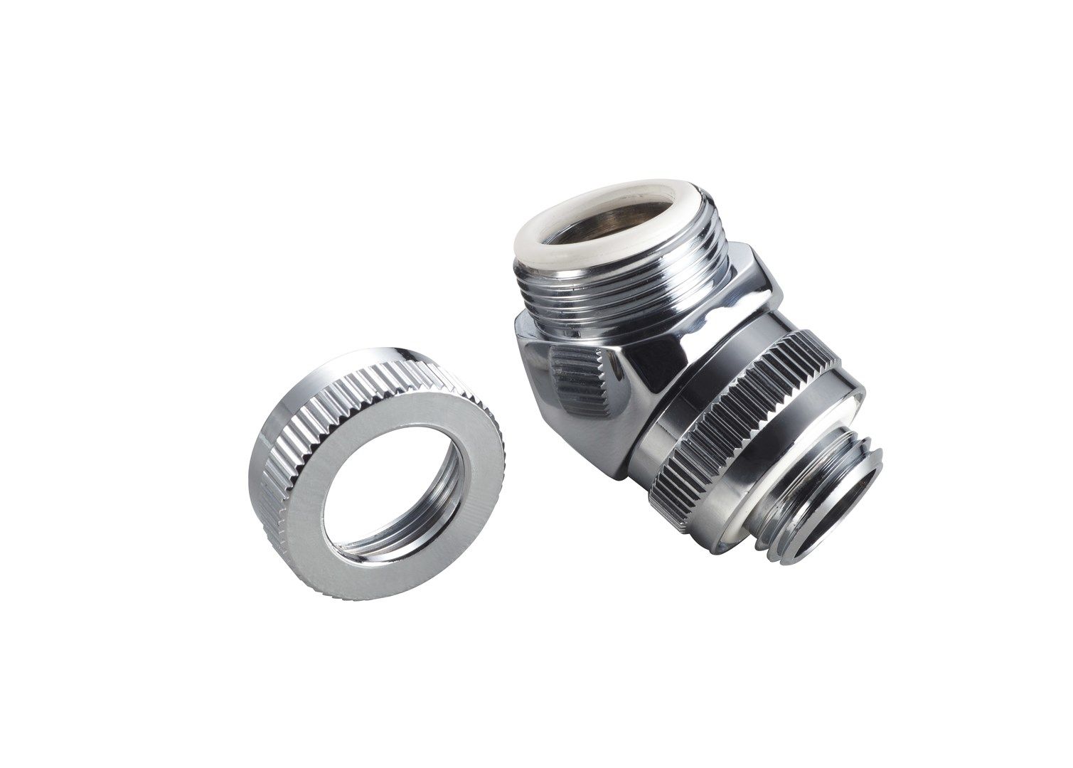 PHANTEKS Rotary Hard Tube Fitting 12mm 45 Degree G1/4 - chrome  rotatable_2