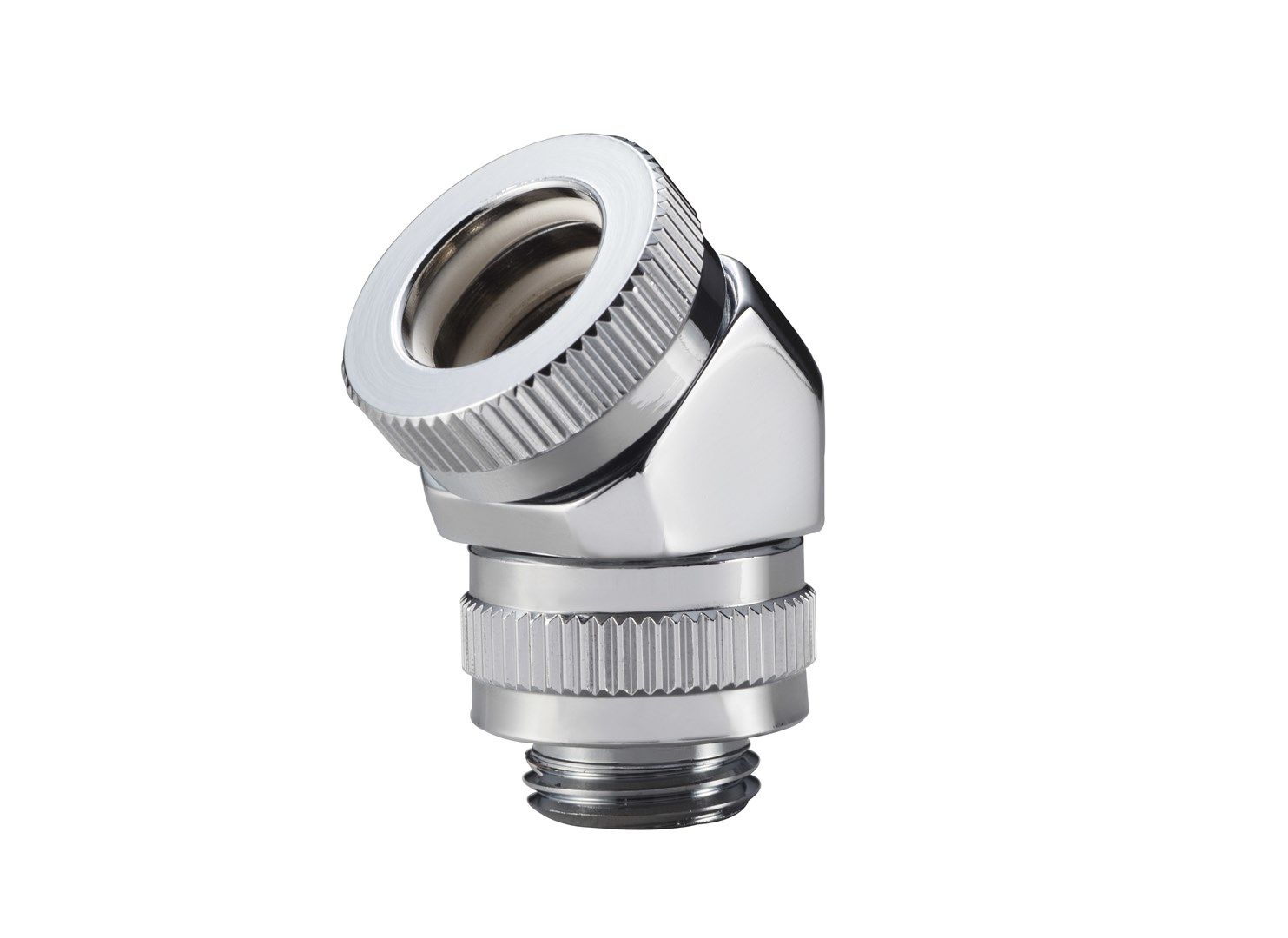 PHANTEKS Rotary Hard Tube Fitting 12mm 45 Degree G1/4 - chrome  rotatable_4