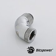 Bitspower Adapter 90 Degree G1/4 Inch Male Thread to G1/4 Inch Female Thread - 3x rotatable  shiny silver_1