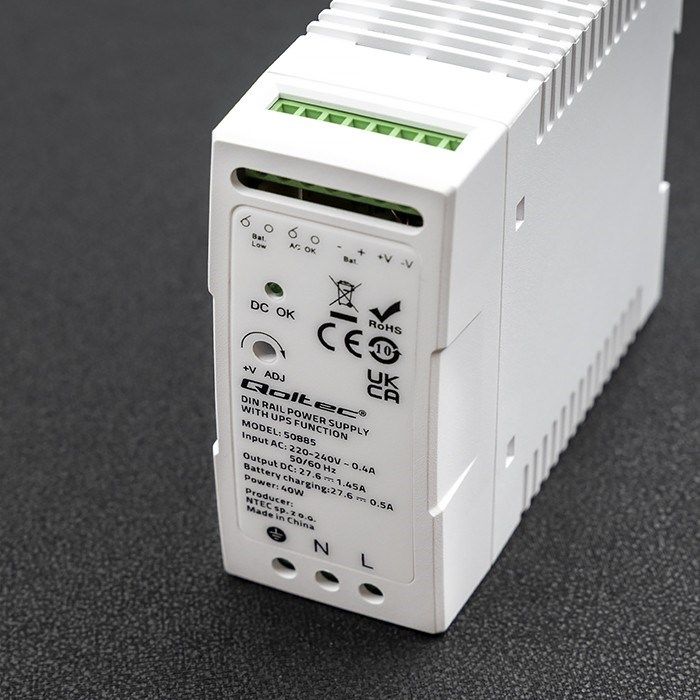 Qoltec 50885 Stable DIN Rail Power Supply with UPS function | 40W_5