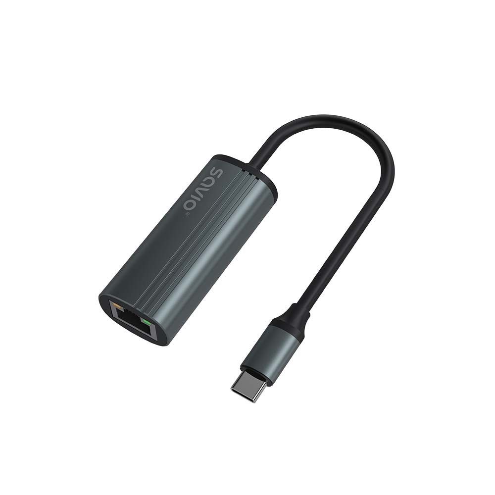 SAVIO Adapter USB-C 3.1 Gen.1 (M) to RJ-45 Gigabit Ethernet (F)  1000 Mbps  AK-56  grey_7