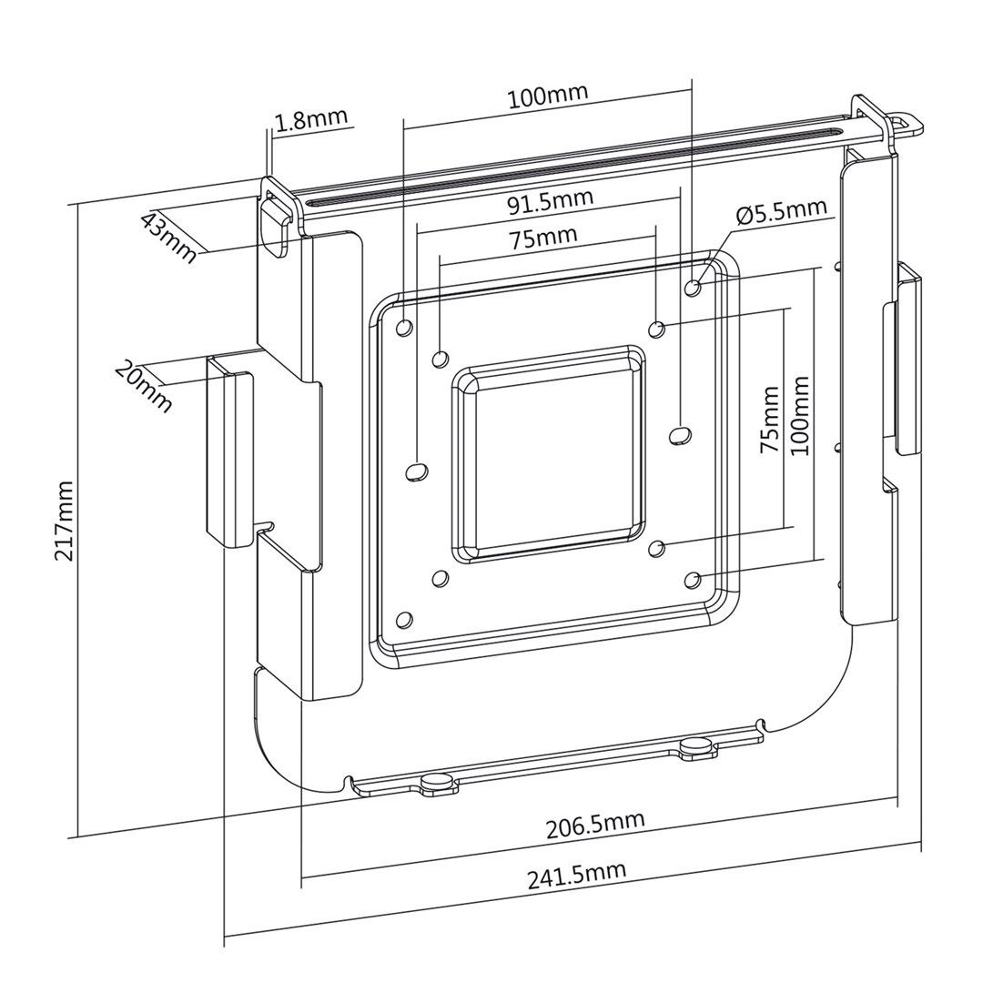 Maclean MC-473 MAC Mini Mount  VESA 75x 75 100x100 Compatible with Mac Mini Manufactured after 2014_10