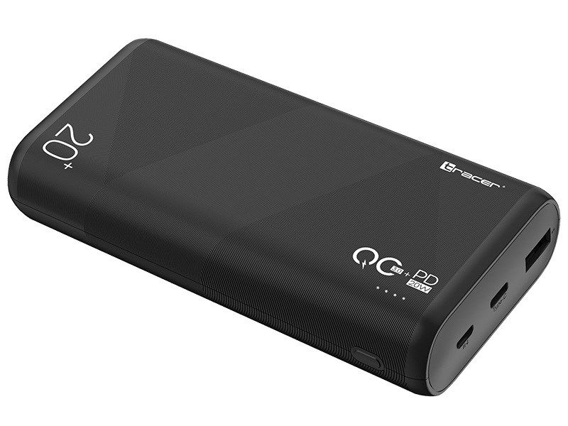 TRACER TRABAT47094 Powerbank External battery 20000 mAh 1x USB-C PD 20W 1x USB QC 3.0 Black_2