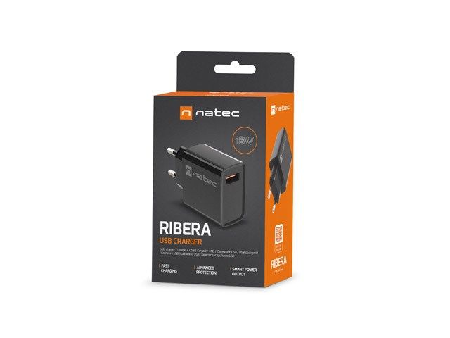 NATEC MAINS CHARGER RIBERA USB-A 18W BLACK_5