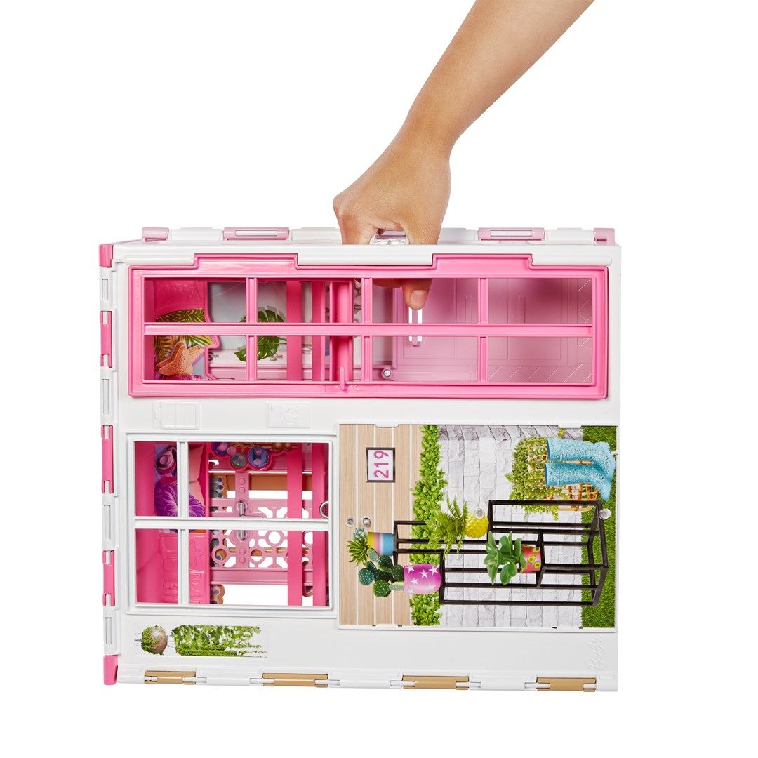 Barbie Compact House + HCD48 MATTEL Doll_6