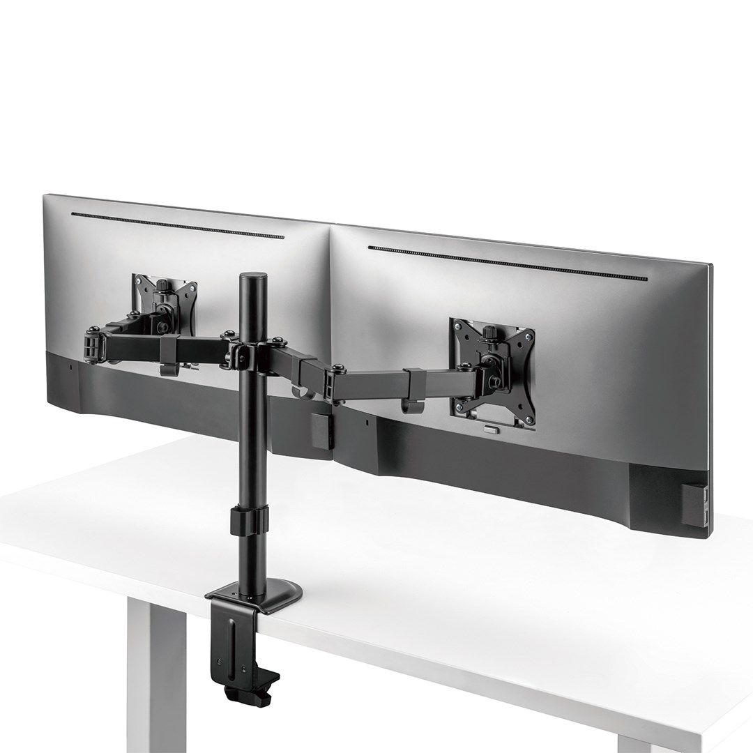 Maclean desk mount for 2 monitors  VESA 75x75 and 100x100  17-32   2x 9kg  MC-754N_8