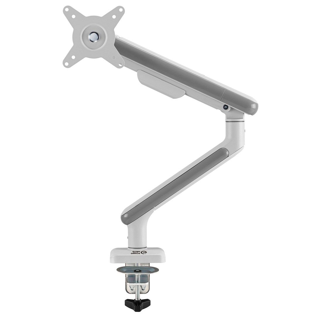 Ergo Office ER-751 Monitor Desk Mount Gas Spring 9kg Adjustable VESA 75x75 100x100 17  - 32  White Silver Clamp Mount Single Arm LED LCD QLED OLED_3