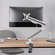 Ergo Office ER-751 Monitor Desk Mount Gas Spring 9kg Adjustable VESA 75x75 100x100 17  - 32  White Silver Clamp Mount Single Arm LED LCD QLED OLED_10