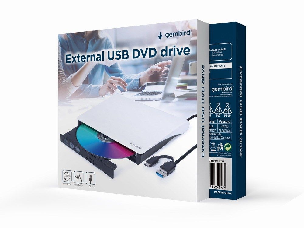 Gembird DVD-USB-03-BW External USB DVD drive  black and white_2