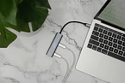 DIGITUS USB-C 4 Port HUB dunkelgrau 4x_5