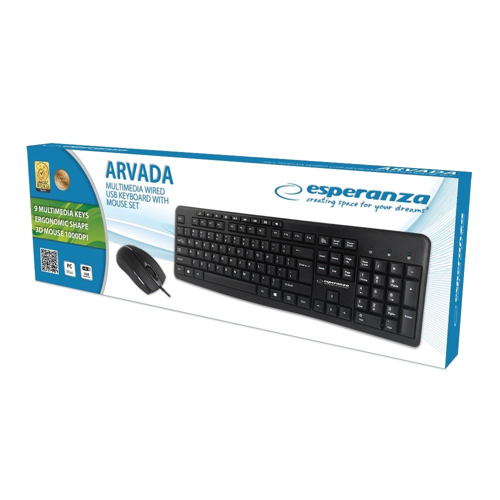 Esperanza EK137 set - USB keyboard + mouse Black_2