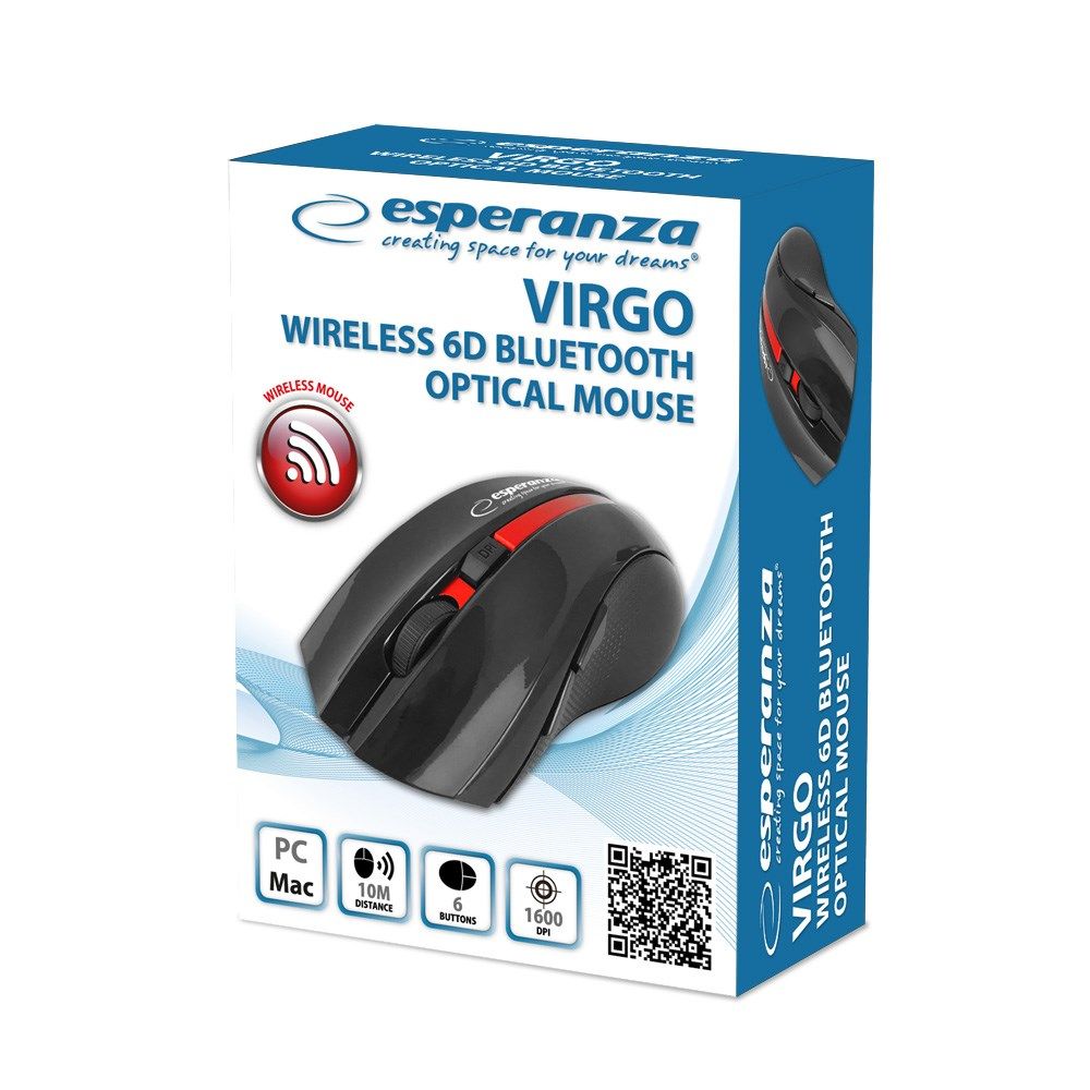 Esperanza EM129R Wireless Bluetooth 6D Mouse  black_2