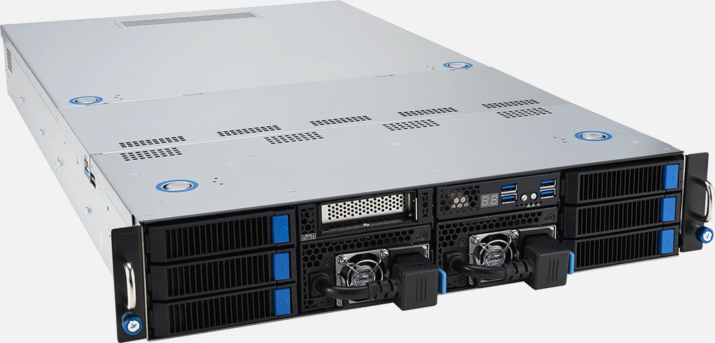 ASUS Rack 2U  ESC4000A-E12-SKU1/2600W(1+1) AMD EPYC 1x LGA 6096 (SP5) 400W 12xDDR5 6x3 5 /2 5  SATA/SAS*+NVMe 2 Intel i350 1Gb 4 Double Deck 8 1+1 2600W 80+ Titanium_2