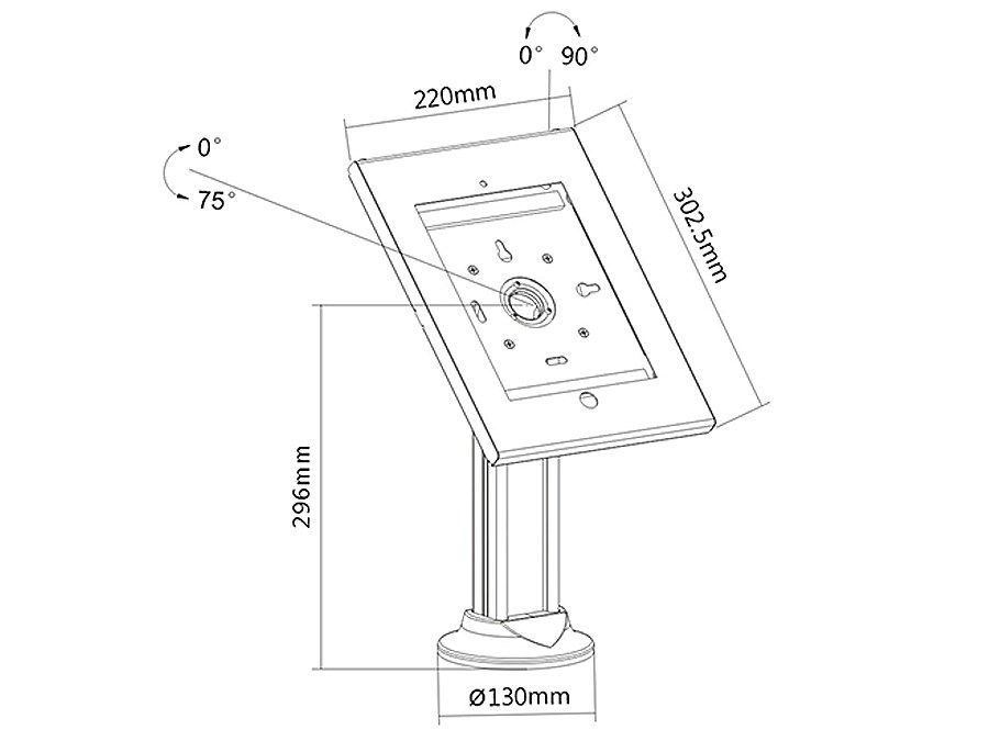 Stand Advertising Holder for Maclean Tablet  Desk Holder with Lock  iPad 2/3/4/Air/Air2  MC-677_2