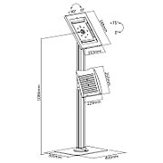 Maclean MC-867B Anti Theft Tablet Stand Kiosk Floor Mount Lock System iPad Pro (Gen 3) 12.9_5