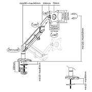 Ergo Office Grey Desk Monitor Mount  with Spring  17 -32   9 kg  ER-405G_11