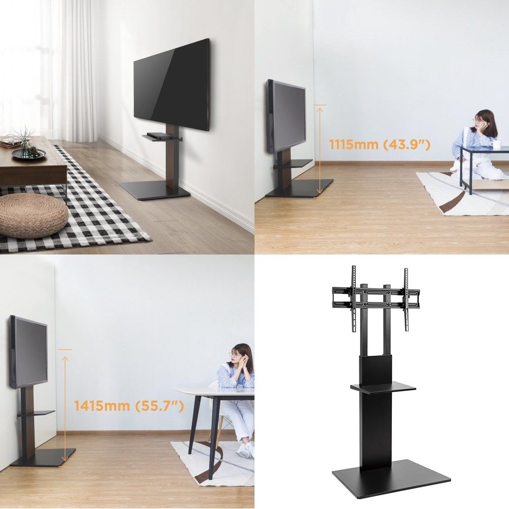 Maclean MC-865 Professional Modern TV Floor Stand with a Shelf for 37  - 70  Screens  max load 40kg  max VESA 600x400  Adjustable height  TV Entertainment Station_19