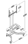 TV trolley stand Maclean  professional  on wheels  max 32-65   max 40kg  MC-739_10