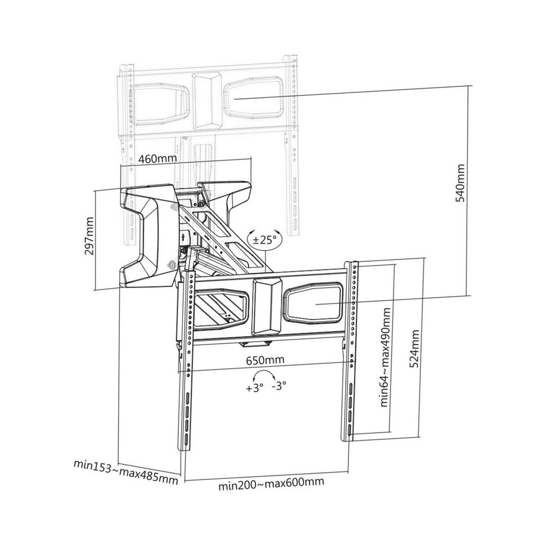 Maclean MC-891 Electric TV Wall Mount Bracket with Remote Control Height Adjustment 37'' - 70  max. VESA 600x400 up to 35kg Above Fireplace Mount Sturdy_7