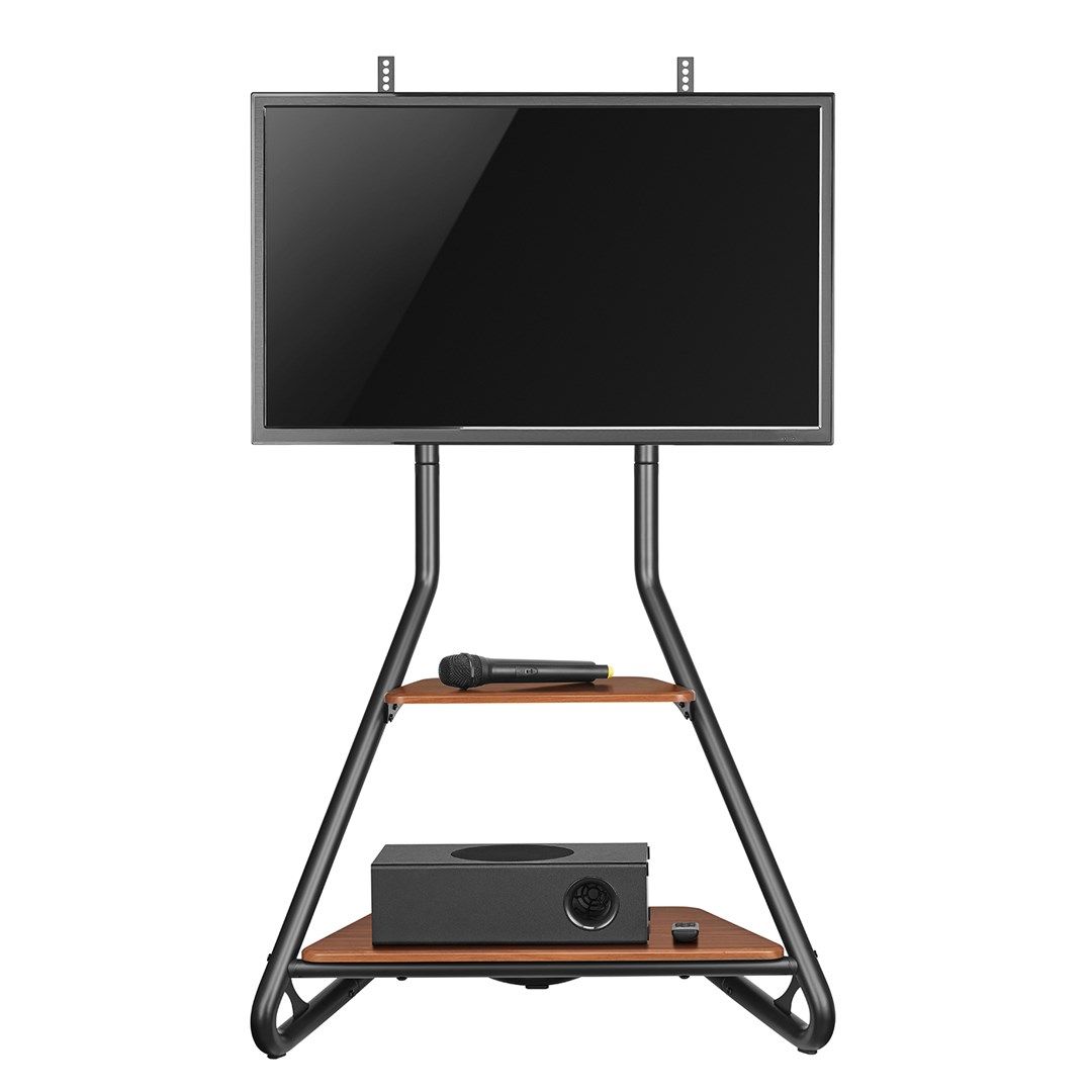 Maclean MC-455 Freestanding Corner TV Stand in Bauhaus Style  Free-standing TV Holder with Two Levels  Made of Wood  Load Capacity up to 10 kg  TV Mount up to 40 kg  37-75''  Max. VESA 600x400  Max. Height 1460mm_8