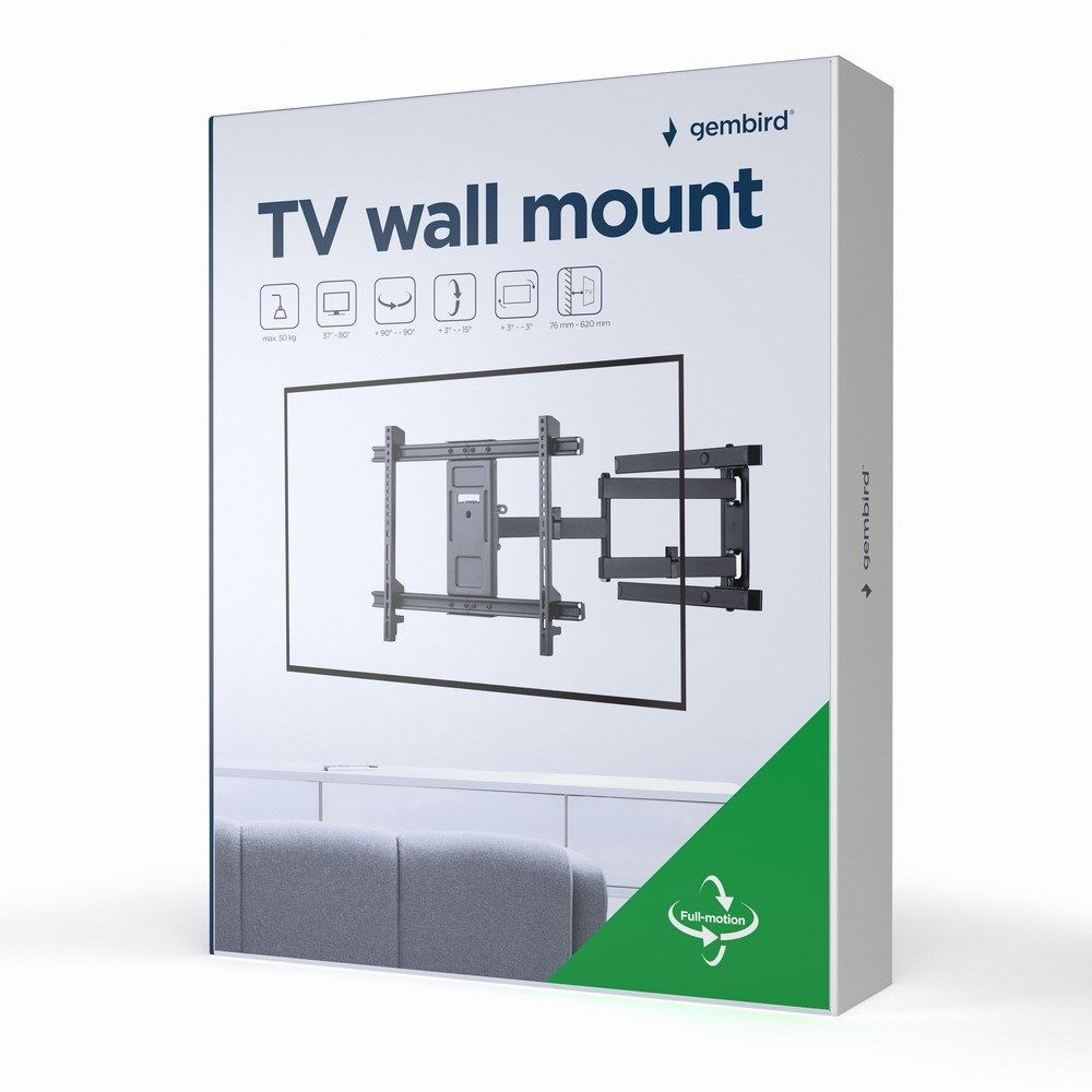 Gembird WM-80ST-05 TV wall mount (full-motion)  37”-80”  up to 50kg_5