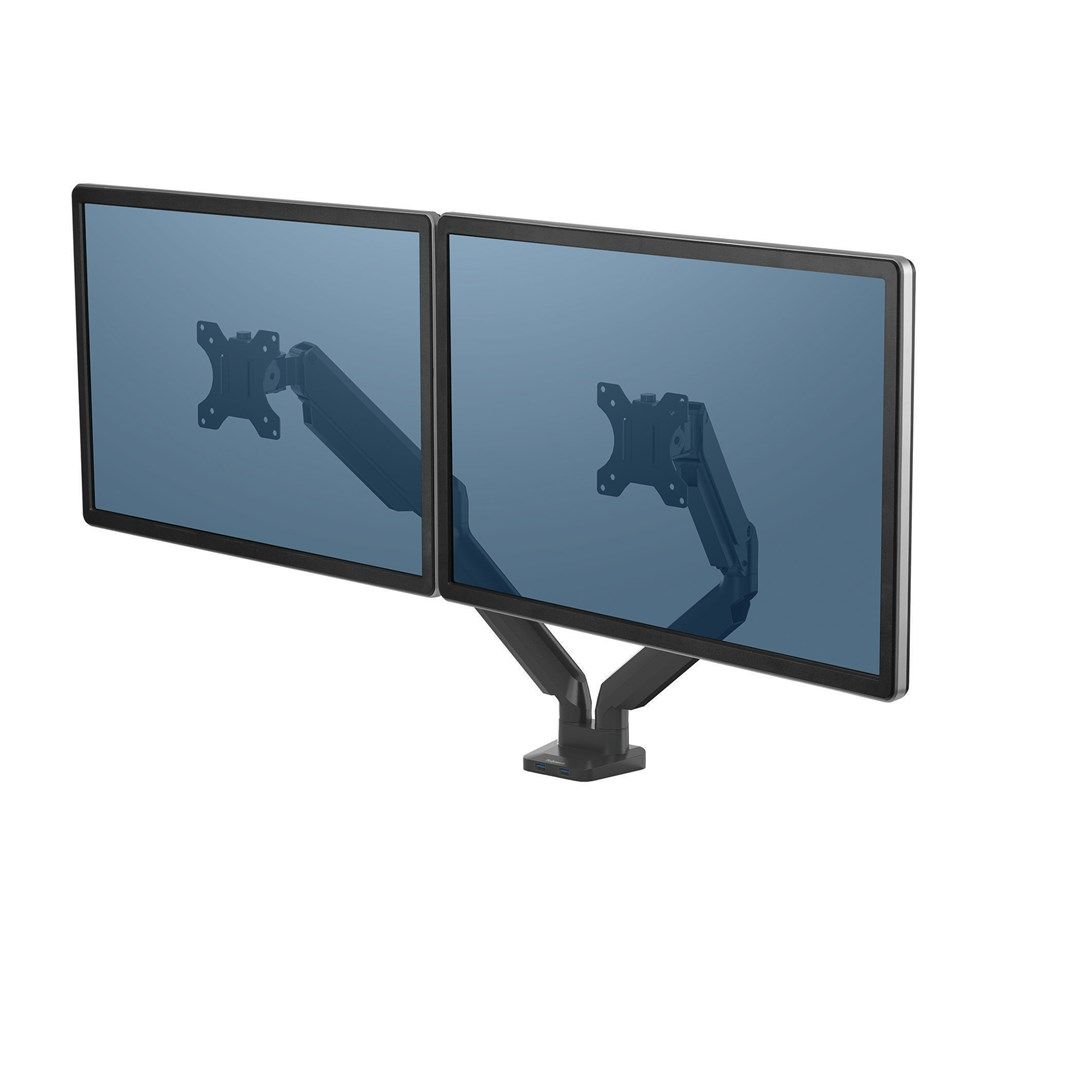 Fellowes Ergonomics arm for 2 monitors - Platinum series  black_3