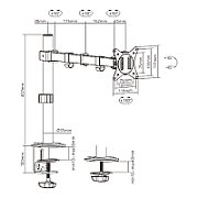 Gembird MA-D1-01 monitor mount / stand 81.3 cm (32 ) Black Desk_4