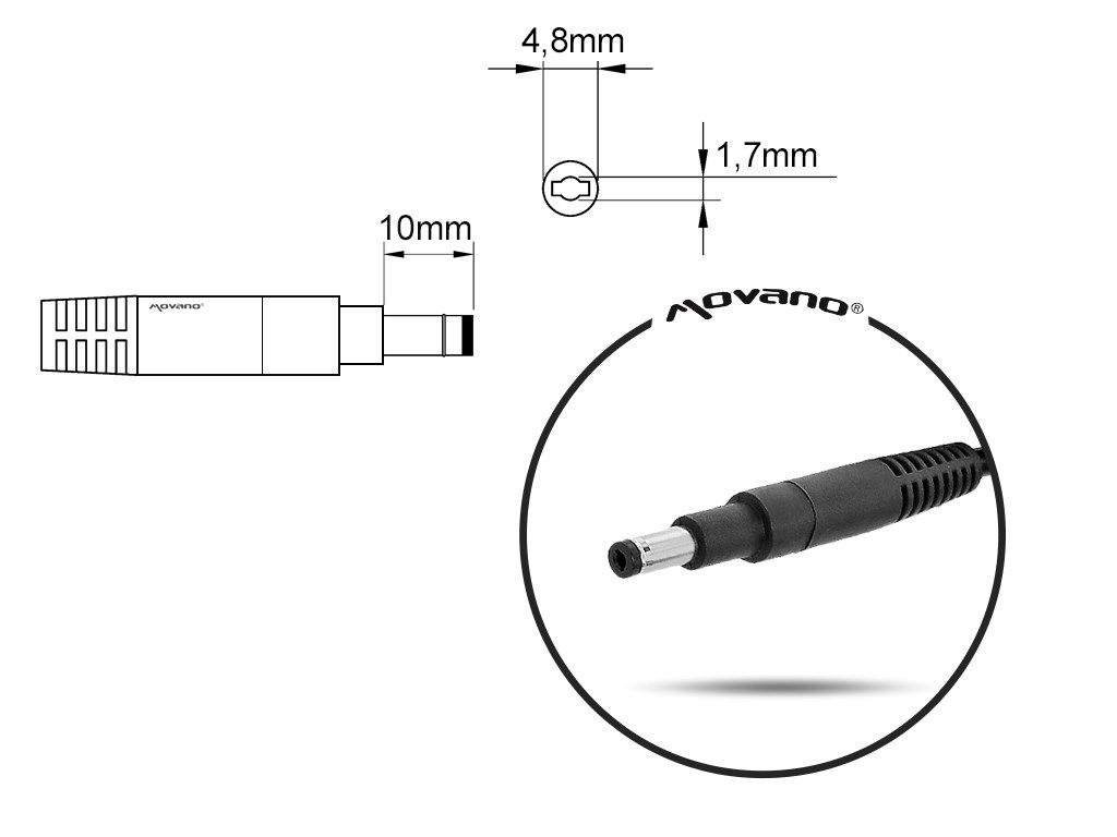 notebook charger mitsu 19.5v 3.33a (4.8x1.7) - hp 65W_2