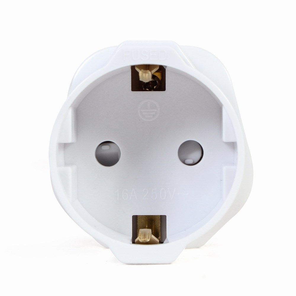 ADAPTOR EU GEMBIRD, Socket EU, conectare prin Socket UK (T), 13 A, fara protectie, alb, 