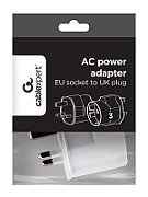 ADAPTOR EU GEMBIRD, Socket EU, conectare prin Socket UK (T), 13 A, fara protectie, alb, 