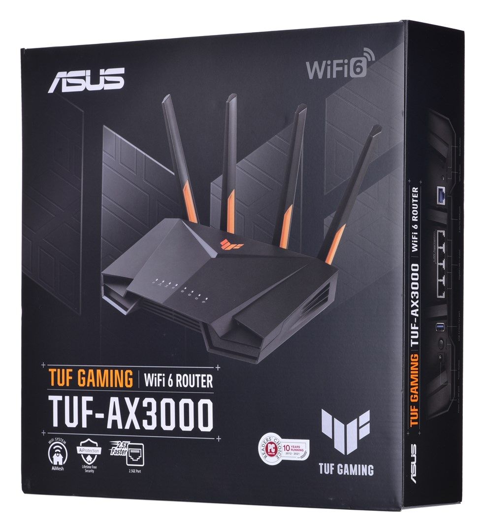 ASUS TUF Gaming AX3000 V2 wireless router Gigabit Ethernet Dual-band (2.4 GHz / 5 GHz) Black  Orange_3