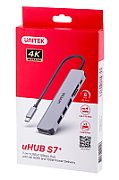 UNITEK HUB USB-C H1118A; USB-A x3  USB-C  HDMI  SD  microSD_7