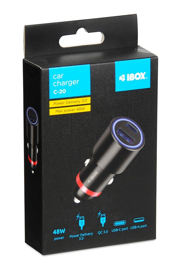 CAR CHARGER I-BOX C-20 USB C+A 48W_3