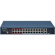 Switch Hikvision DS-3E0326P-E/M(C); 24 Port Fast Ethernet Unmanaged POE Switch Intelligent PoE Management When the power supply exceeds the limit, PoE ports intelligently manage the power supply, which extends the switch lifetime. Up to 300 m Long Range PoE Transmission The distance between IPCs and_1