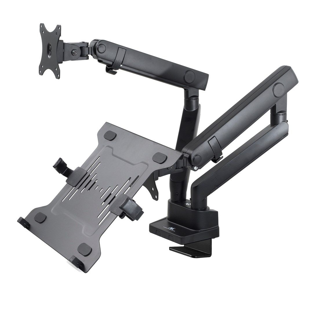 Maclean MC-813 Dual Desk Mount for a Monitor and a Laptop 17  -32  2x8kg VESA 75x75  100x100_2