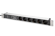 PDU Power Strip 19  Rack  6x unischuko  2.0m  1x unischuko plug  16A  tooth surge+filter_1