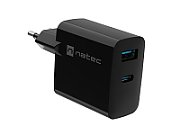 NATEC RIBERA GAN CHARGER 1x USB-A + 1x USB-C 65W BLACK_1