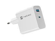 NATEC RIBERA GAN CHARGER 1x USB-A + 1x USB-C 65W WHITE_1