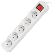 LANBERG PS1-05E-0150-W Lanberg 1.5M White LANTERGE CURVE 5X 230V PL WITH CIRCUIT BREAKER, FULL COPPER_1