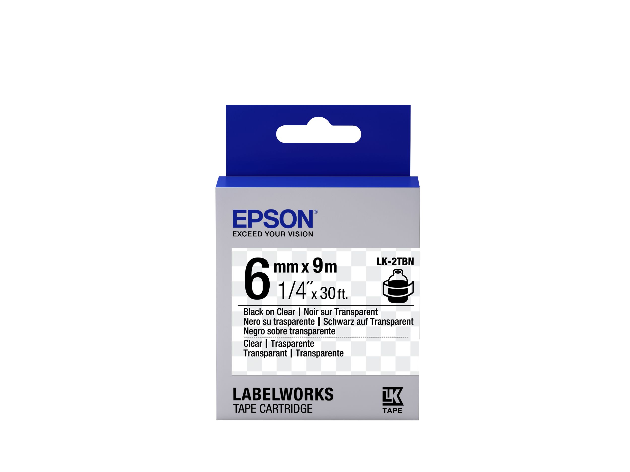 Epson Label Cartridge Transparent LK-2TBN Black/Transparent 6mm (9m)_2