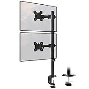 Maclean MC-967 Double Vertical Monitor Desk Mount Screen Holder max VESA 100x100  13-27   2x 9kg Powder Coated Tilting Rotating Adjustable_7