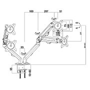 Maclean 2 Monitor Mount  Gas Spring  13 -27   7kg  Black  MC-861N_6