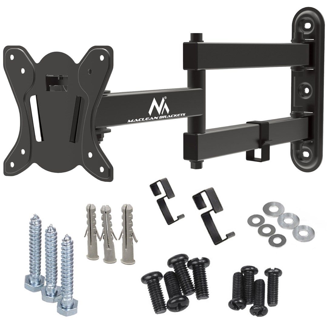 Maclean MC-417 Full Motion TV Monitor Wall Mount 13-32  30kg max. VESA 100x100 Black Powder Coated Universal Holder Bracket Adjustable Wall Distance Rotating Tilting_12