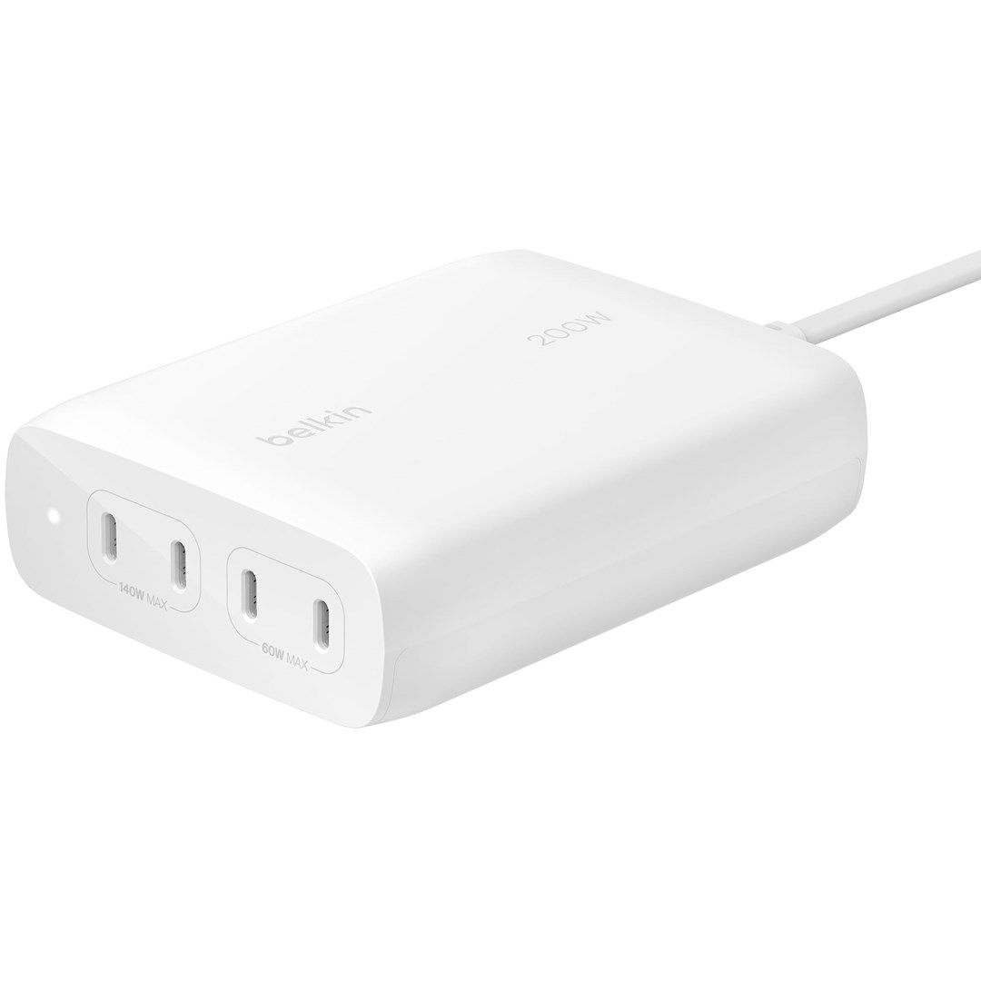 BELKIN WALL CHARGER 4X PORT USB-C GAN 200W  WHITE_2