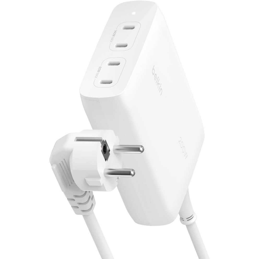 BELKIN WALL CHARGER 4X PORT USB-C GAN 200W  WHITE_8