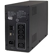 UPS GEMBIRD Line Interactive,  1200VA/ 720W, AVR, 4 x socket IEC, indicatie status cu LED, 2 x baterie 12V/7Ah, Backup: pana la 8 - 20 min., incarcare: pana la 12h, conector USB, 2 x RJ11 pt. prot. telefon, 