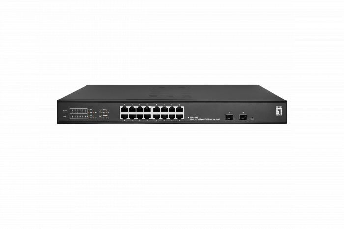 LevelOne GES-2118P Hilbert 18-Port Gigabit PoE Smart Lite Switch, 16 PoE Outputs, 2 x Gigabit SFP, 802.3at/af PoE, 230W PoE Power Budget, 440 x 190 x 44.5 mm_4