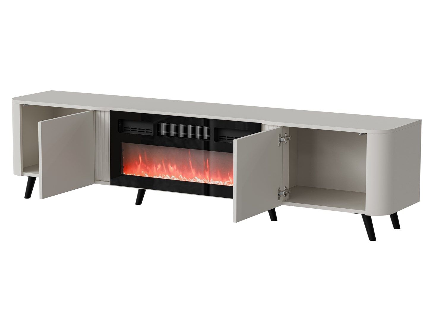 Cama Volare RTV cabinet 200 x 39 x 49 cm cashmere + fireplace_2