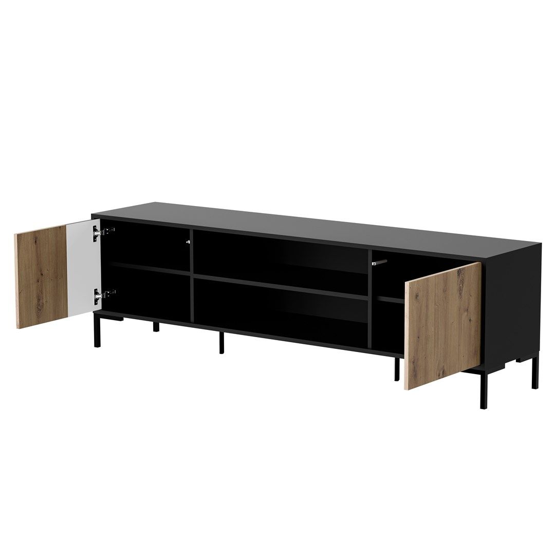 Cama RTV cabinet MERCI RTV cabinet 180 x 40 x 53.5 cm black/oak artisan_2