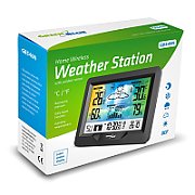 GreenBlue wireless weather station  color  with DCF system  moon phases  barometer  calendar  power adapter  GB540N_4